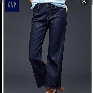 Gap 1969 wide leg dark crop mid-rise jeans